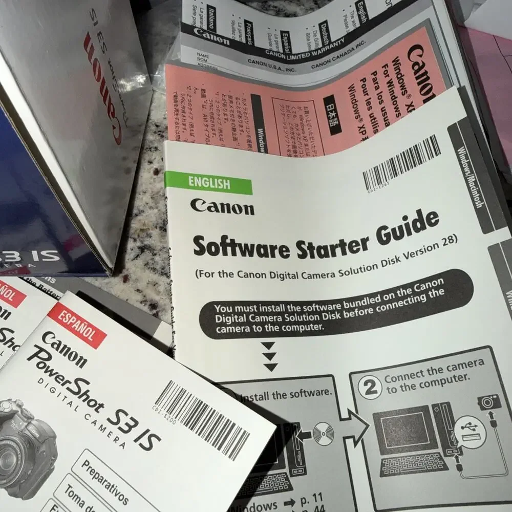 Canon PowerShot S3 IS 6.0MP Digital Camera Black In Box For Parts Not Working - Picture 9 of 10